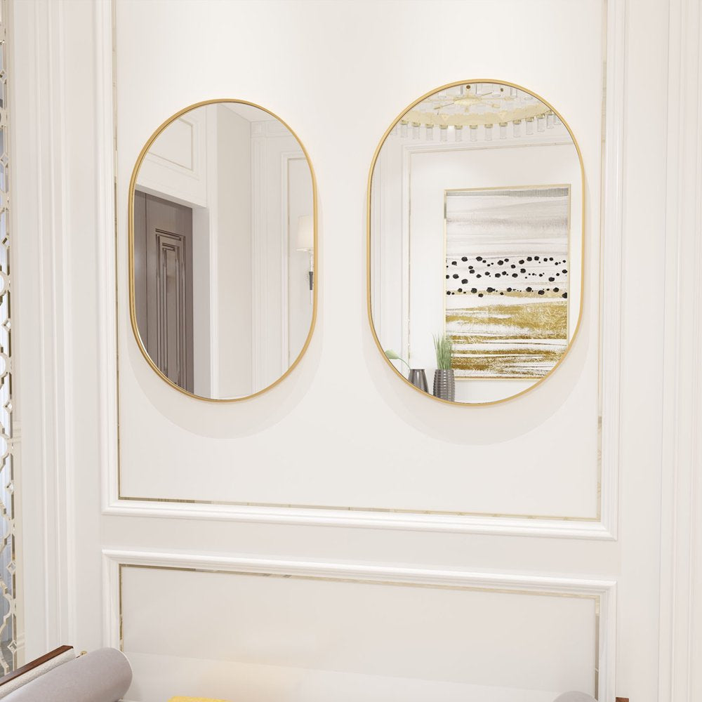 Oval Black Bathroom Mirror 20"X30" Oval Bathroom Vanity Mirrors Wall Mirror for Bathroom Metal Frame 30 Inch Mirror