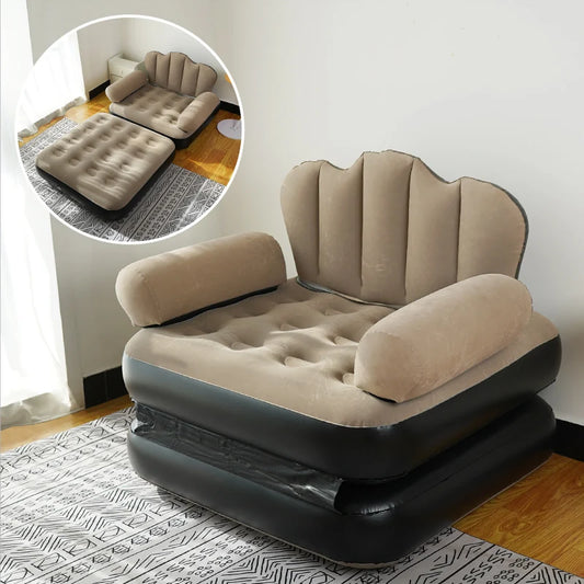 New Folding Dual-Purpose Inflatable Sofa Bed, Thickened PVC Lazy Sofa, Small Unit Mattress, Cross-Border Wholesale and Stock