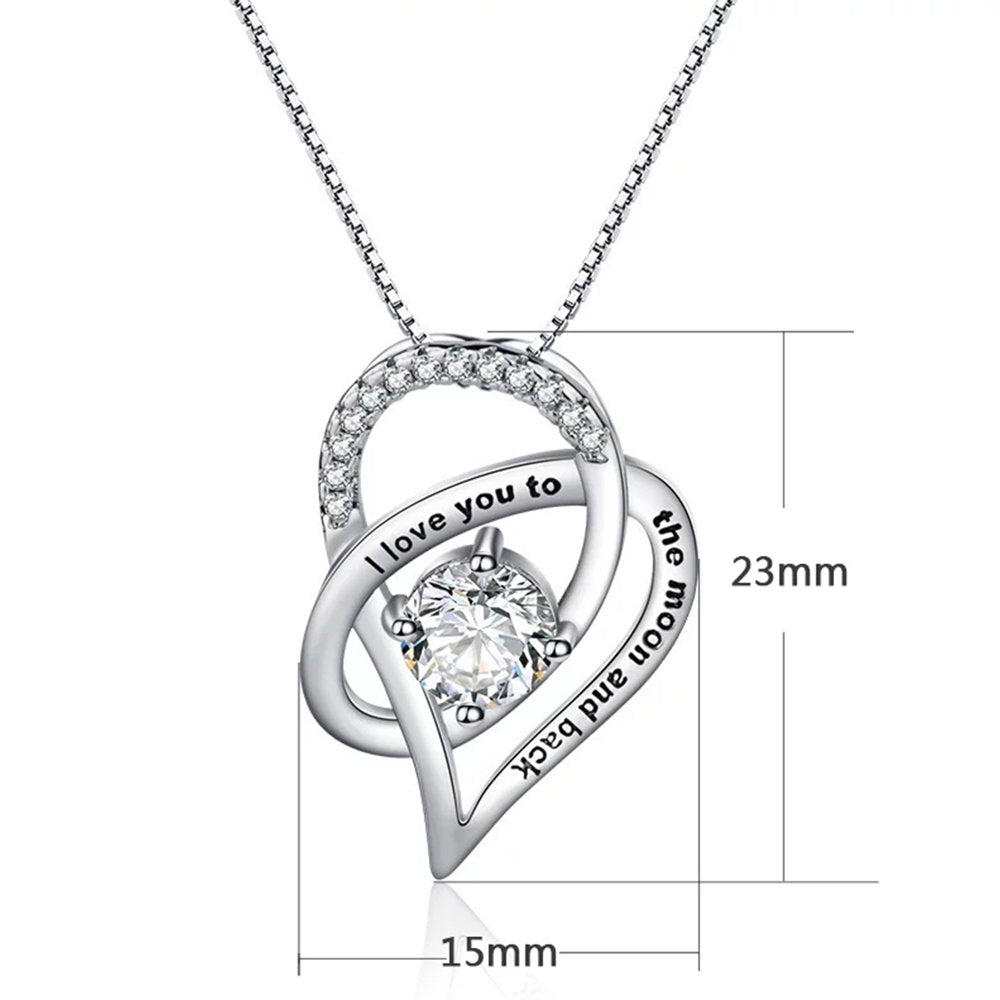 "Eternal Love Gift Set: Preserved Real Rose and Sterling Silver Love Necklace for Mom, Complete with Luxury Jewelry Box - Perfect Mother's Day Gift!"