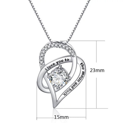 "Eternal Love Gift Set: Preserved Real Rose and Sterling Silver Love Necklace for Mom, Complete with Luxury Jewelry Box - Perfect Mother's Day Gift!"