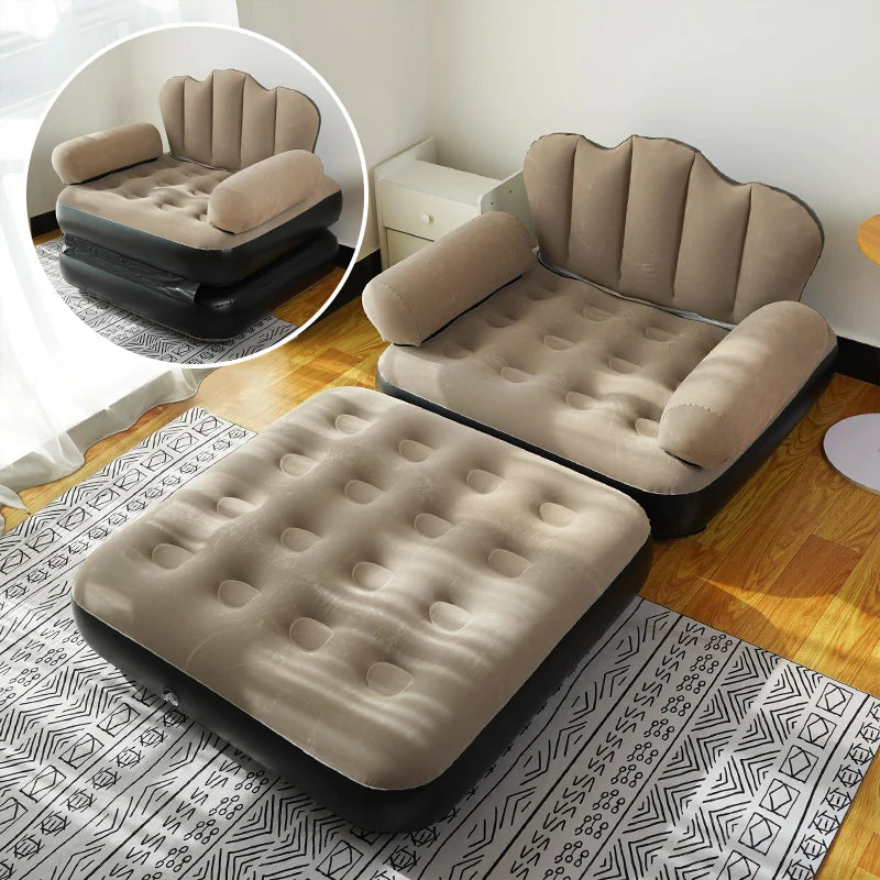 New Folding Dual-Purpose Inflatable Sofa Bed, Thickened PVC Lazy Sofa, Small Unit Mattress, Cross-Border Wholesale and Stock